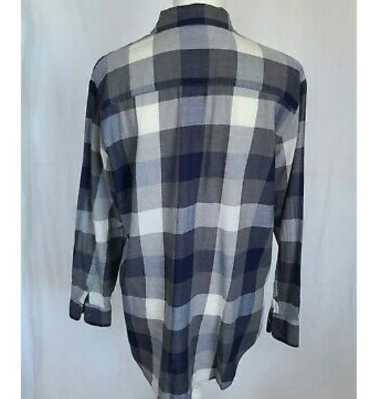 Madewell Blue Checked Oversized Boyfriend Shirt Sm - Picture 5 of 6